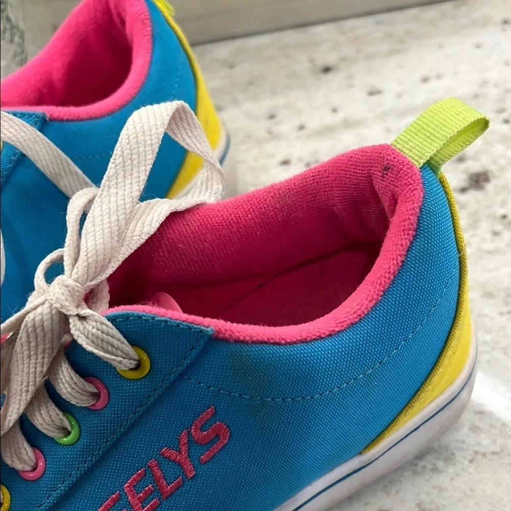 Heelys Pink and Blue Low-Top Sneakers with Wheels